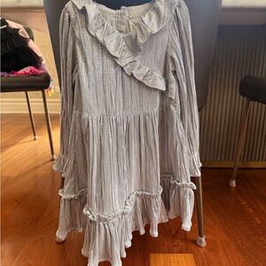 Janie and Jack Silver Shimmer Pleated Dress